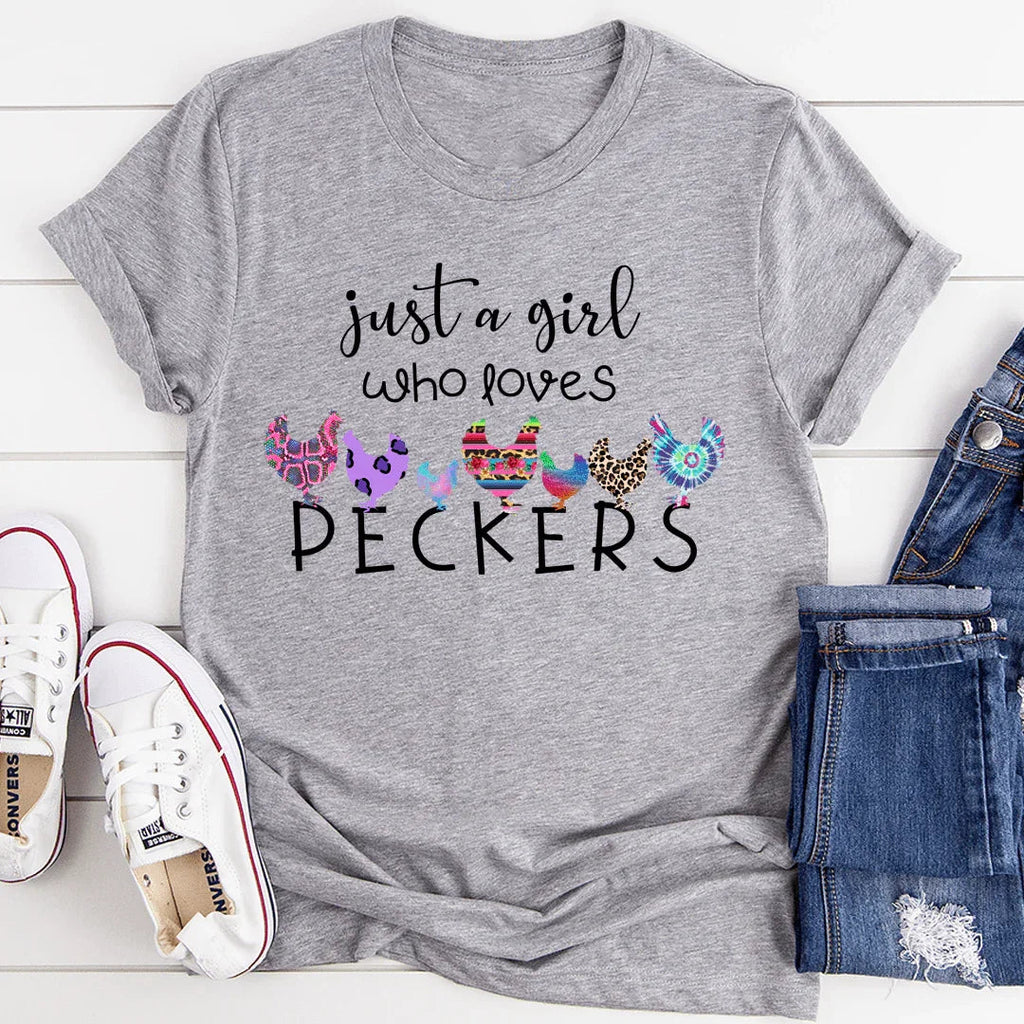 Just A Girl Who Loves Peckers Tee - SJB-DIAMOND ELITES