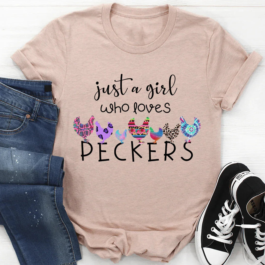 Just A Girl Who Loves Peckers Tee - SJB-DIAMOND ELITES