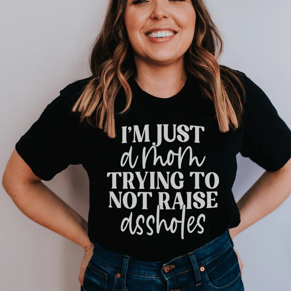 Just A Mom Tee Peachy Sunday