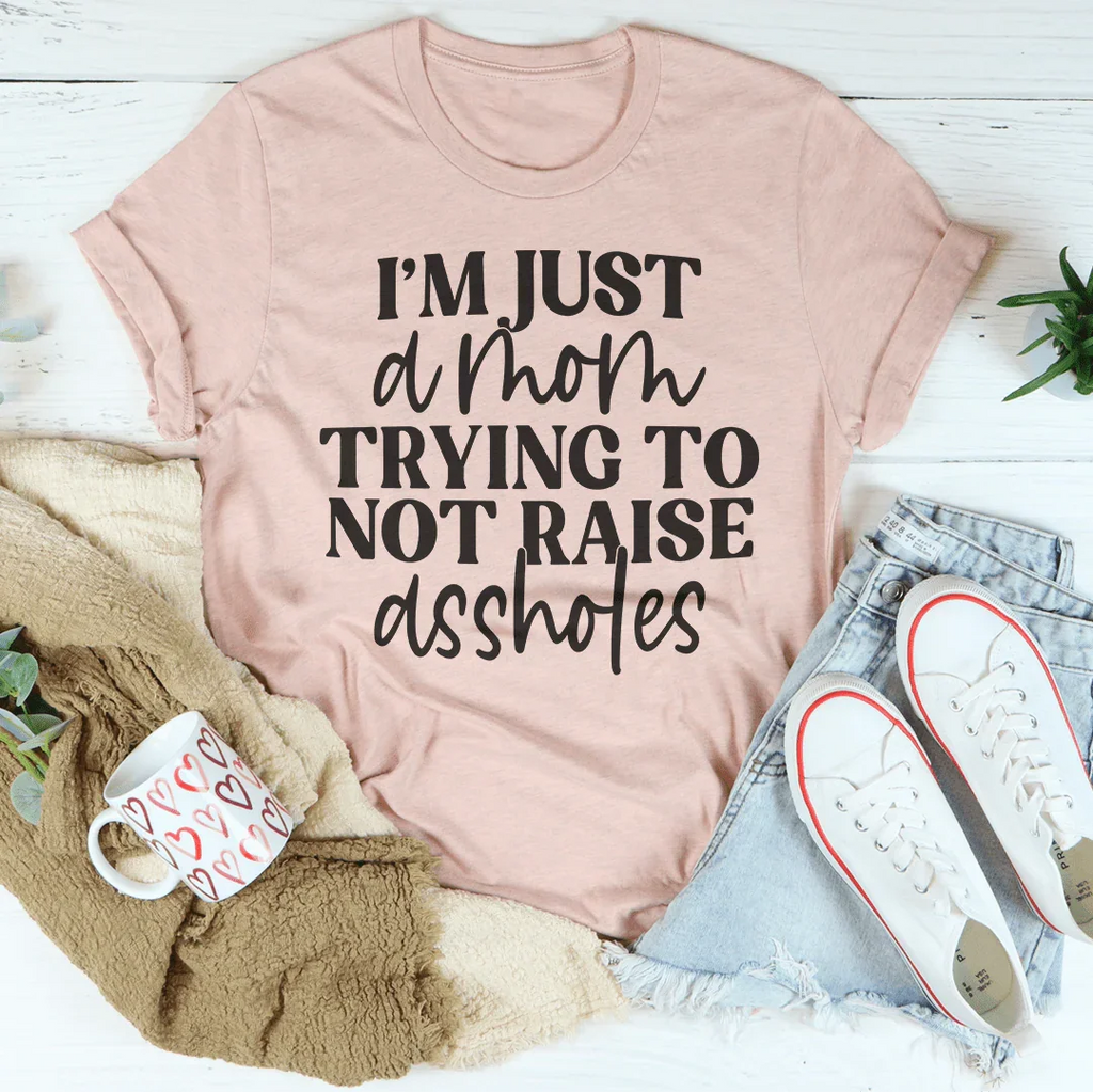 Just A Mom Tee Peachy Sunday