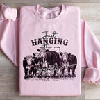 Just Hanging Out With My Heifers Sweatshirt Peachy Sunday