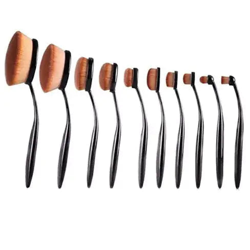 Beauty Experts Set of 10 Oval Beauty Brushes Lootquake LLC