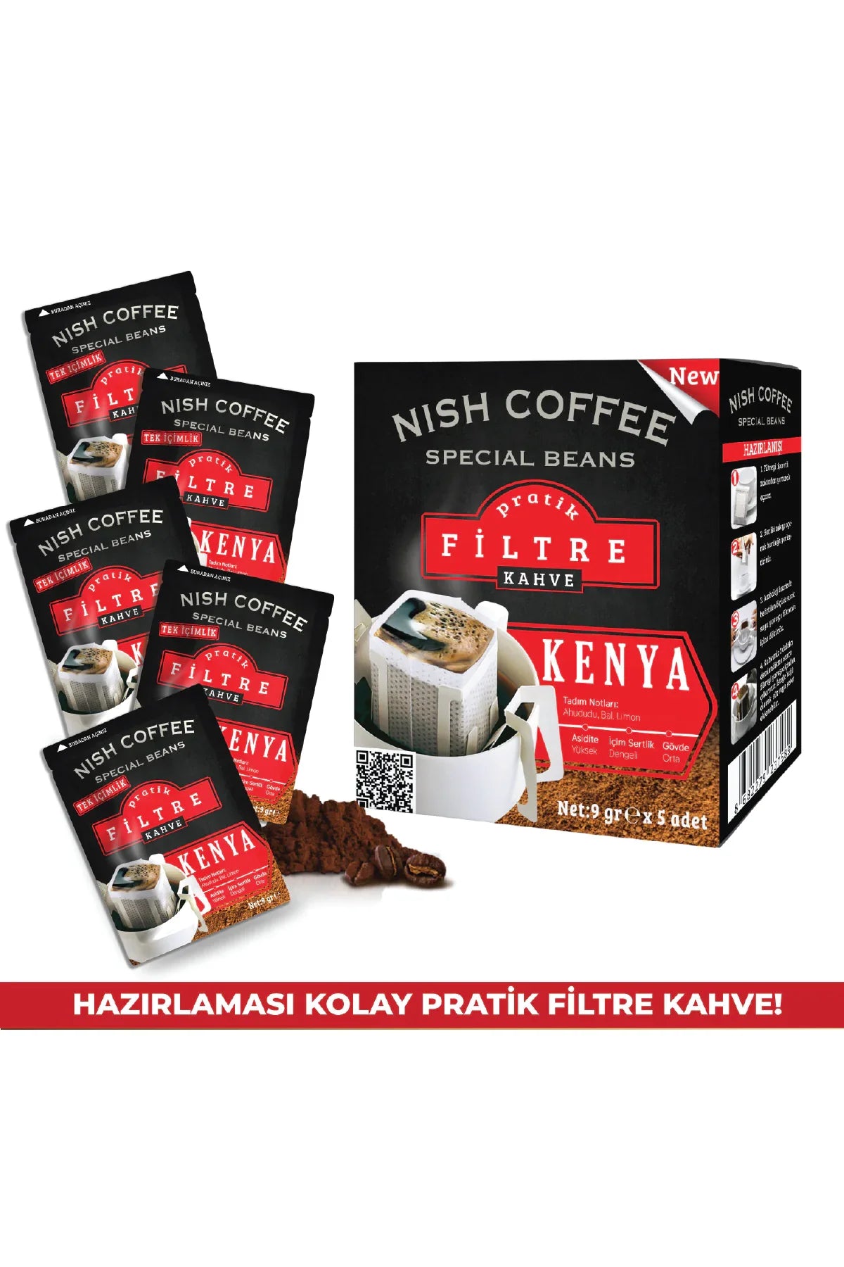Nish Practical Filter Coffee Kenya 9Gr X 5 Pi-Mart