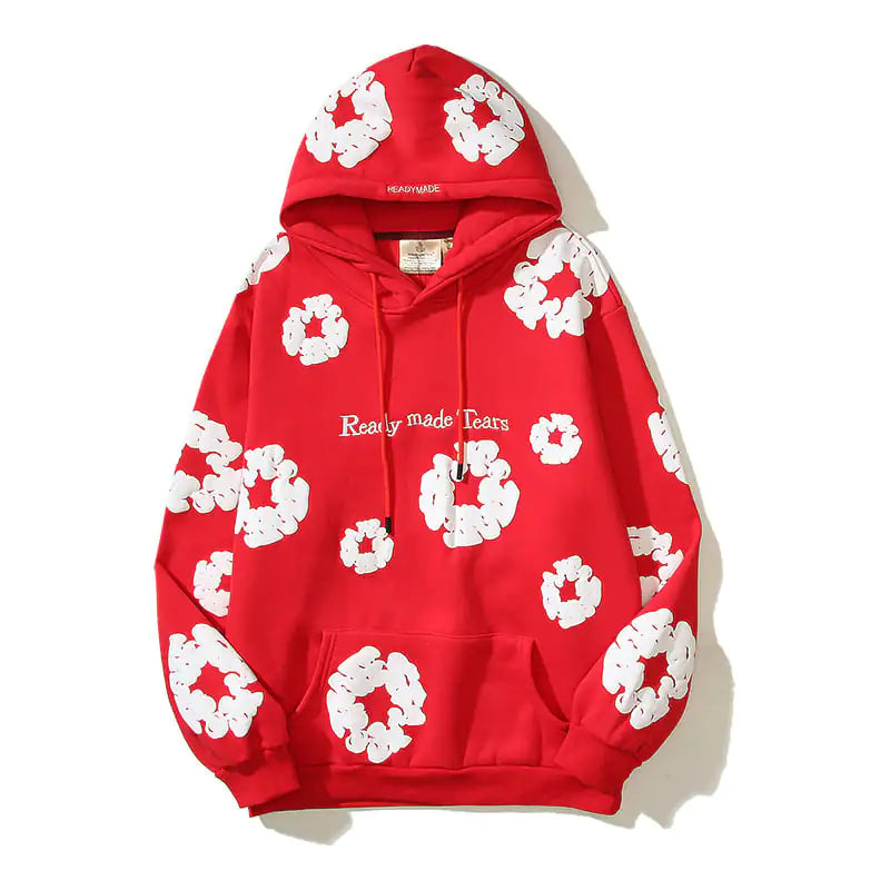 Printed Hoodie Colorful Cotton Long Sleeved Sweater Pi-Mart