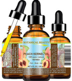 Peach Kernel Oil. 100% Pure Natural Undiluted Refined Cold Pressed Carrier Oil for Face Skin Hair Massage Lip Nail Care. 4 Fl. oz-120 ml by Botanical Beauty Lootquake LLC