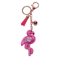 Popfizzy Rhinestone Pink Flamingo Keychain for Women Flamingo Backpack Charm Bling Purse Charm Flamingo Gift