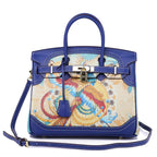Custom Graffiti Lace Platinum Genuine Leather Handbag Pi-Mart