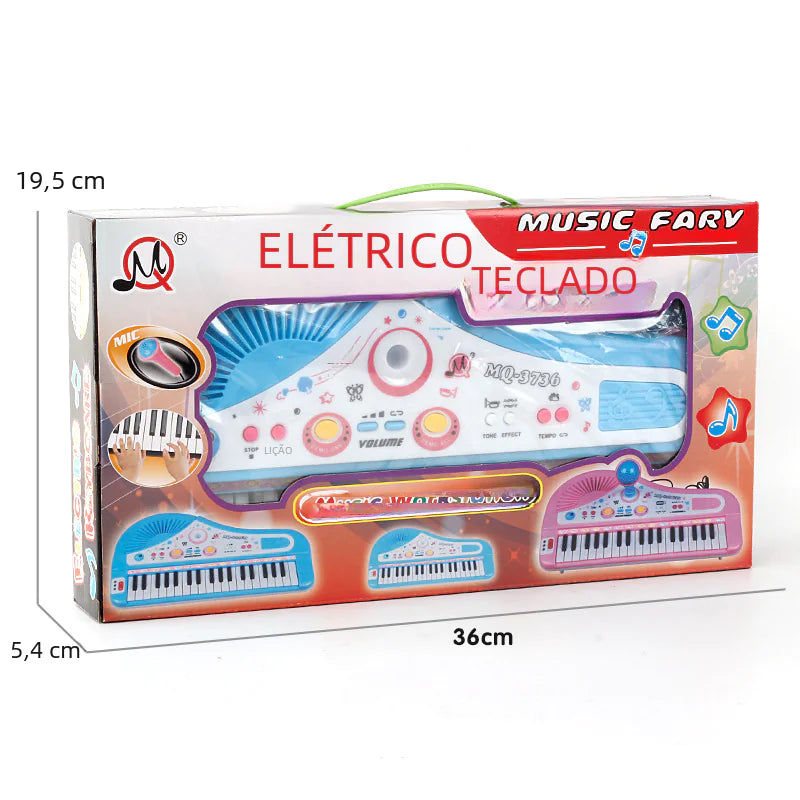 37-Key Electronic Piano Toy with Microphone for Kids Pi-Mart