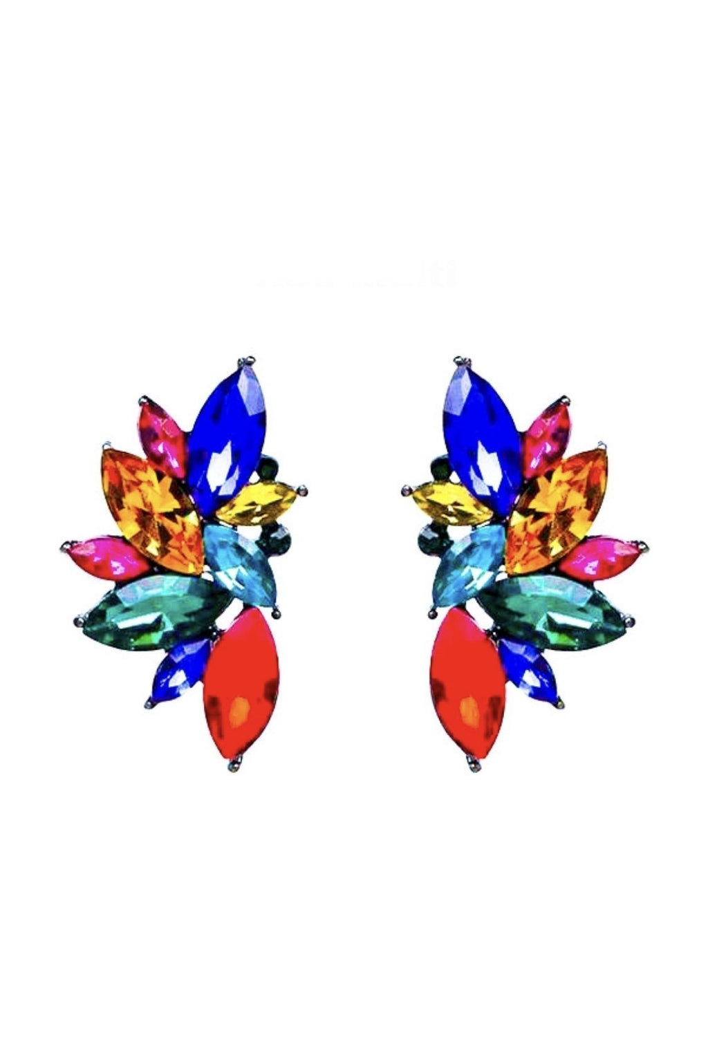Kaleidoscope Angel Dangle Earrings Colorful Crystal