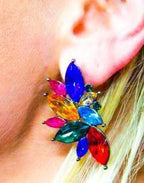 Kaleidoscope Angel Dangle Earrings Colorful Crystal