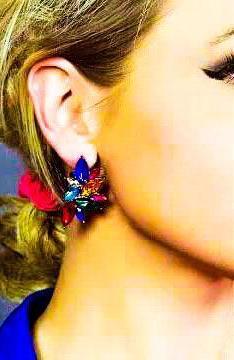 Kaleidoscope Angel Dangle Earrings Colorful Crystal
