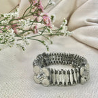 Kali Flower Bracelet Boho Handwoven Metal Beads Cotton Thread Adjustable BandsCo Straps