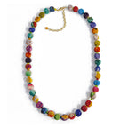 Kantha Bead Necklace Recycled Sari Fabric Handmade Colorful Ethnic Jewelry BandsCo Straps