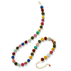 Kantha Bead Necklace Recycled Sari Fabric Handmade Colorful Ethnic Jewelry BandsCo Straps