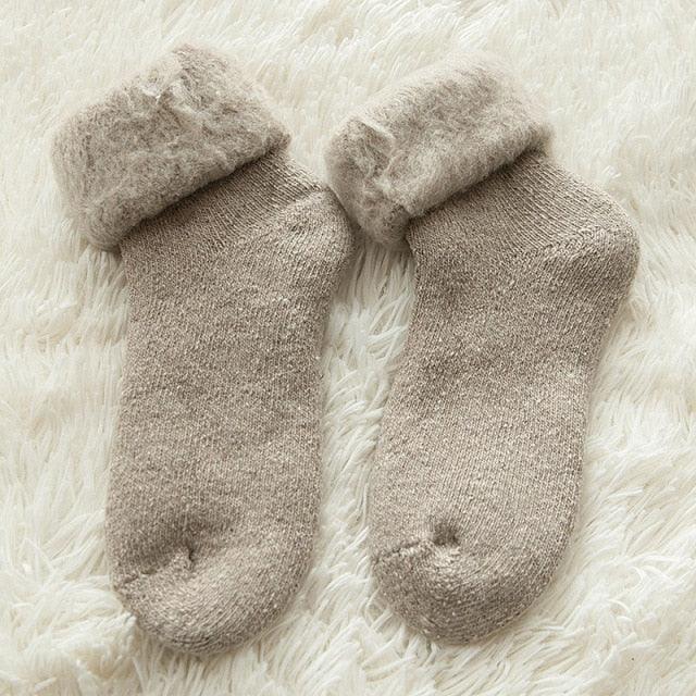 Kawaii Cute Socks Thicker Solid Socks Merino Wool Rabbit Socks Against Cold Snow Winter Warm Funny Happy Unisex Thick Warm Socks For Men And Women Stevvex