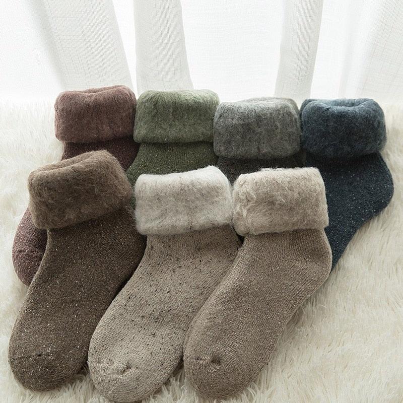 Kawaii Cute Socks Thicker Solid Socks Merino Wool Rabbit Socks Against Cold Snow Winter Warm Funny Happy Unisex Thick Warm Socks For Men And Women Stevvex