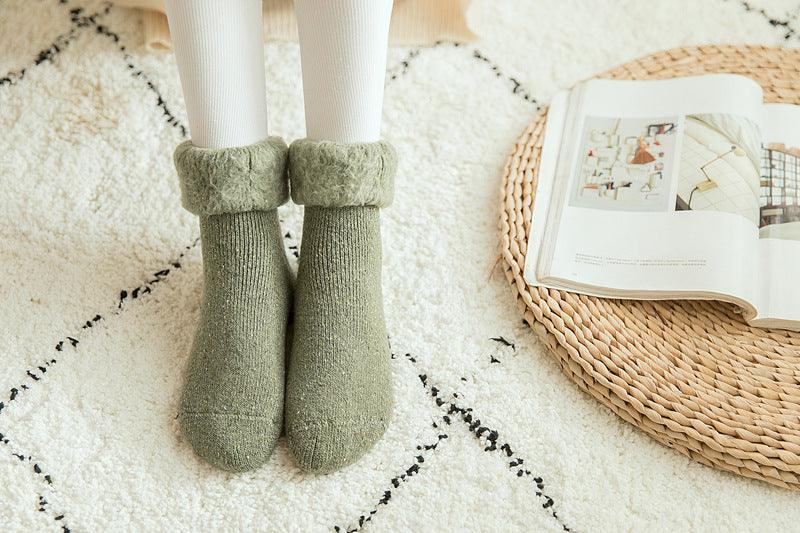 Kawaii Cute Socks Thicker Solid Socks Merino Wool Rabbit Socks Against Cold Snow Winter Warm Funny Happy Unisex Thick Warm Socks For Men And Women Stevvex