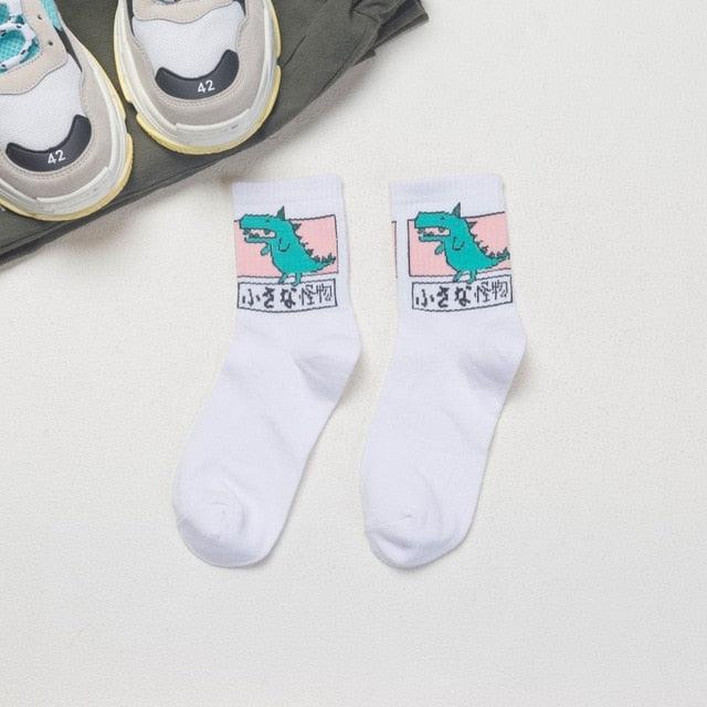 Kawaii Women Animals Cartoon Tube Socks Cute Egg Rabbit Panther Cotton Long Socks Female and Ladies Pink Milk White Short Ankle Socks For Women Stevvex