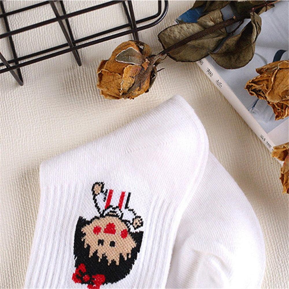 Kawaii Women Animals Cartoon Tube Socks Cute Egg Rabbit Panther Cotton Long Socks Female and Ladies Pink Milk White Short Ankle Socks For Women Stevvex