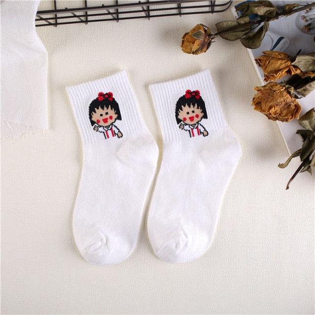 Kawaii Women Animals Cartoon Tube Socks Cute Egg Rabbit Panther Cotton Long Socks Female and Ladies Pink Milk White Short Ankle Socks For Women Stevvex