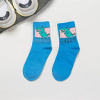 Kawaii Women Animals Cartoon Tube Socks Cute Egg Rabbit Panther Cotton Long Socks Female and Ladies Pink Milk White Short Ankle Socks For Women Stevvex