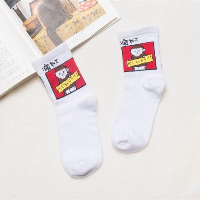 Kawaii Women Animals Cartoon Tube Socks Cute Egg Rabbit Panther Cotton Long Socks Female and Ladies Pink Milk White Short Ankle Socks For Women Stevvex