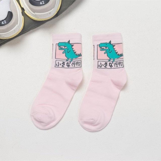 Kawaii Women Animals Cartoon Tube Socks Cute Egg Rabbit Panther Cotton Long Socks Female and Ladies Pink Milk White Short Ankle Socks For Women Stevvex