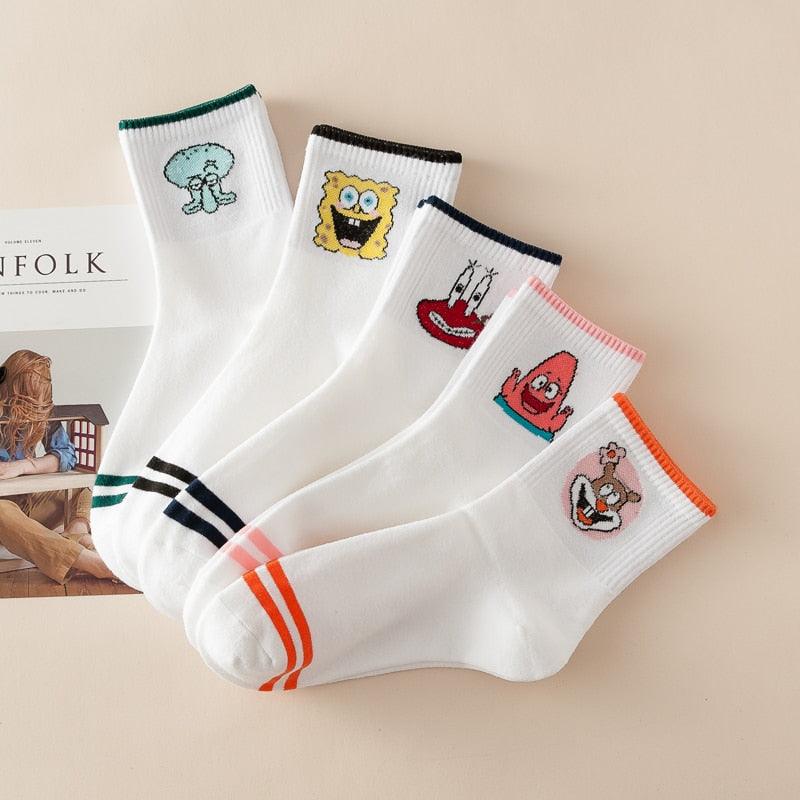Kawaii Women Animals Cartoon Tube Socks Cute Egg Rabbit Panther Cotton Long Socks Female and Ladies Pink Milk White Short Ankle Socks For Women Stevvex