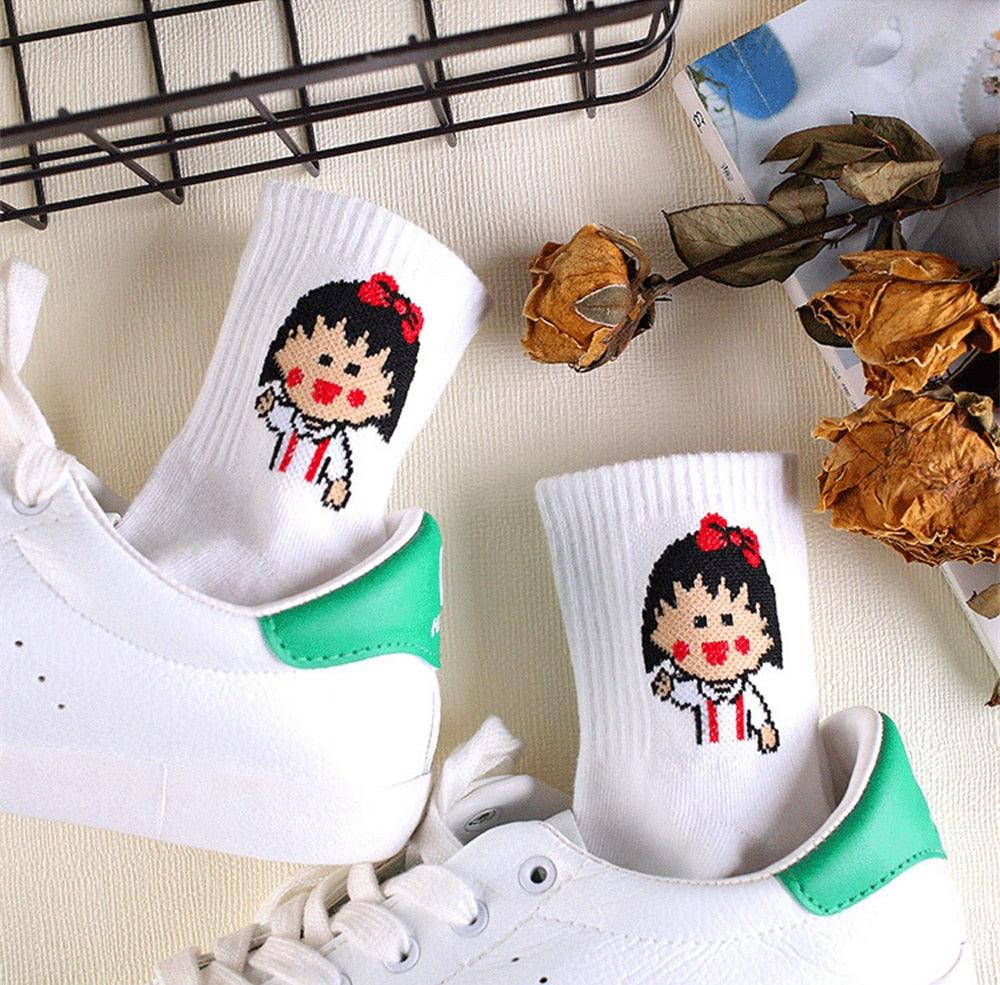 Kawaii Women Animals Cartoon Tube Socks Cute Egg Rabbit Panther Cotton Long Socks Female and Ladies Pink Milk White Short Ankle Socks For Women Stevvex