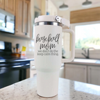 Baseball Mom 40oz Tumbler With Handle Straw Spill Proof Spout Travel Cup BandsCo Straps