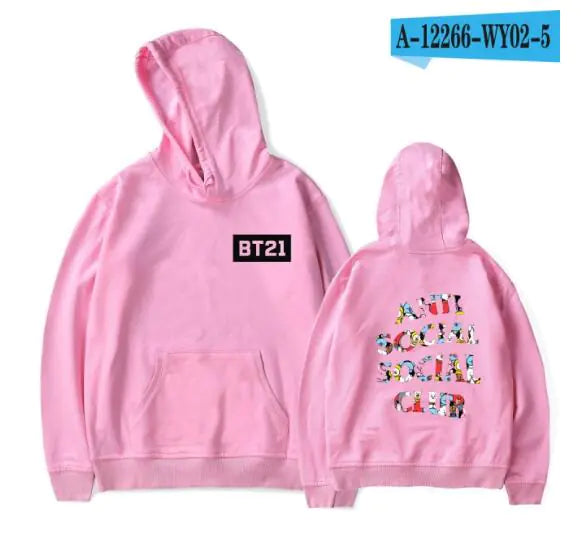 BTS Cartoon Style Hoodie and Merchandise Hoodie Pi-Mart