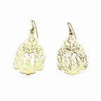 Khmer Temple Recycled Brass Earrings Handcast From Cambodian Bombshell Metal BandsCo Straps