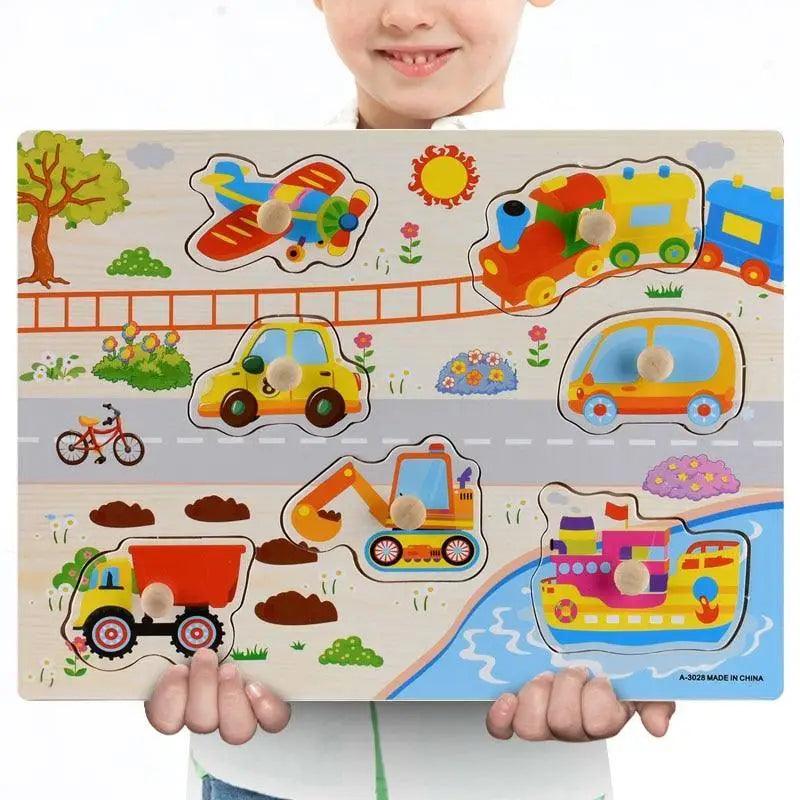 Kids 3D Puzzle Wooden Toys Colorful Geometry Shape Cognition Wood Puzzle Children Early Learning Educational Montessori Toys - SJB-DIAMOND ELITES
