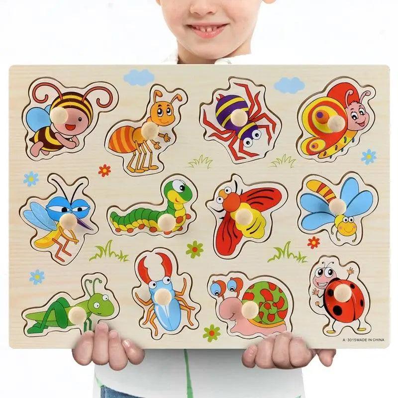 Kids 3D Puzzle Wooden Toys Colorful Geometry Shape Cognition Wood Puzzle Children Early Learning Educational Montessori Toys - SJB-DIAMOND ELITES