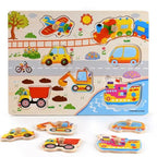 Kids 3D Puzzle Wooden Toys Colorful Geometry Shape Cognition Wood Puzzle Children Early Learning Educational Montessori Toys - SJB-DIAMOND ELITES