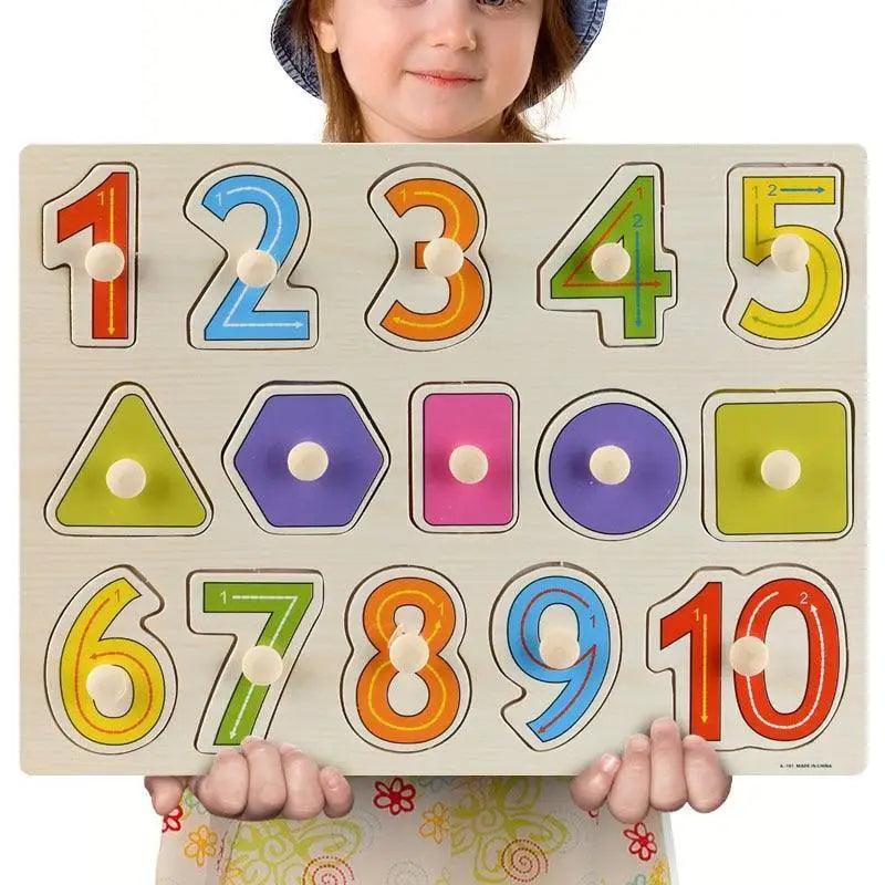 Kids 3D Puzzle Wooden Toys Colorful Geometry Shape Cognition Wood Puzzle Children Early Learning Educational Montessori Toys - SJB-DIAMOND ELITES