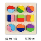 Kids 3D Puzzle Wooden Toys Colorful Geometry Shape Cognition Wood Puzzle Children Early Learning Educational Montessori Toys - SJB-DIAMOND ELITES