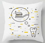 Kids Funny White Teeth Pillow Cover Cartoon Fairies Clean The Tooth Care Treatmen Toothbrush Character Cleaning Velvet Fabric Cushion Cover Decorative Square Cushion Cover Standard Pillow Cases For Home Sofa Bedroom Livingroom 45x45cm