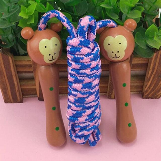 Kids Jump Rope With Wood Handle Children Skipping Ropes Gym Fitness Equipment Jump Ropes For Girls Boys Skipping Rope For Kids With Wooden Handle Cotton Braided Outdoor Fun Activity For Exercise Fitness Stevvex