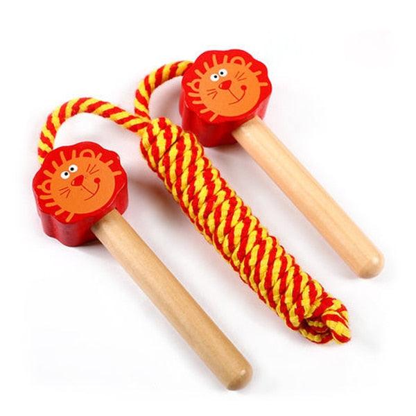 Kids Jump Rope With Wood Handle Children Skipping Ropes Gym Fitness Equipment Jump Ropes For Girls Boys Skipping Rope For Kids With Wooden Handle Cotton Braided Outdoor Fun Activity For Exercise Fitness Stevvex