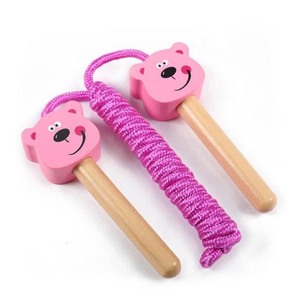 Kids Jump Rope With Wood Handle Children Skipping Ropes Gym Fitness Equipment Jump Ropes For Girls Boys Skipping Rope For Kids With Wooden Handle Cotton Braided Outdoor Fun Activity For Exercise Fitness Stevvex