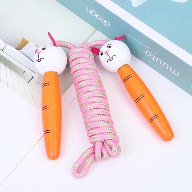 Kids Jump Ropes Skipping Rope With Wooden Handles Braided Tangle-Free Fitness Sports Skipping Ropes Wooden Handle Adjustable Cotton Skipping Rope Birthday Christmas Gift School Favor For Boys Girls Students Stevvex