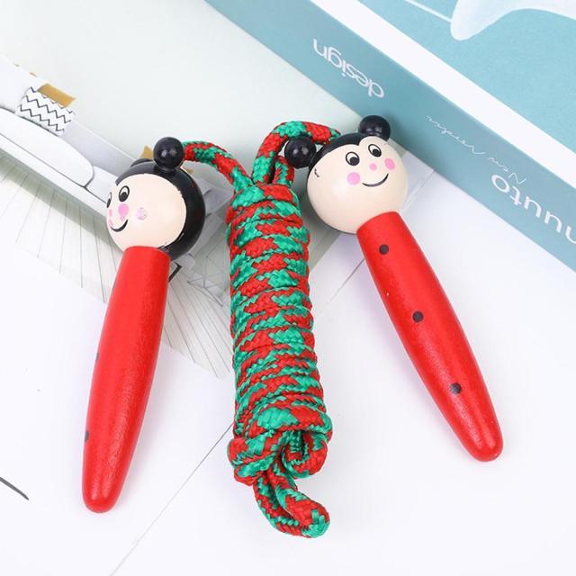 Kids Jump Ropes Skipping Rope With Wooden Handles Braided Tangle-Free Fitness Sports Skipping Ropes Wooden Handle Adjustable Cotton Skipping Rope Birthday Christmas Gift School Favor For Boys Girls Students Stevvex