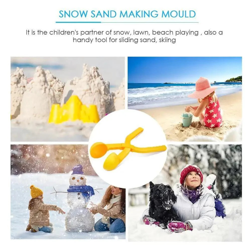 Kids Portable Colorful Outdoor Winter Snowball Maker Children Creative Fun Sports Winter Toy Lightweight Snow Balls Maker Stevvex