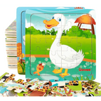 Kids Puzzle Toy Animals and Vehicle Wooden Puzzles Jigsaw Baby Educational Learning Toys for Children Gift - SJB-DIAMOND ELITES