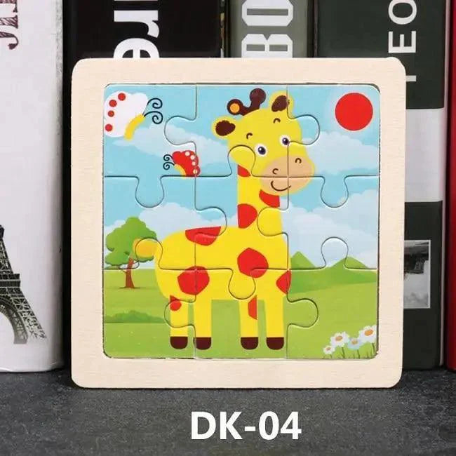 Kids Puzzle Toy Animals and Vehicle Wooden Puzzles Jigsaw Baby Educational Learning Toys for Children Gift - SJB-DIAMOND ELITES