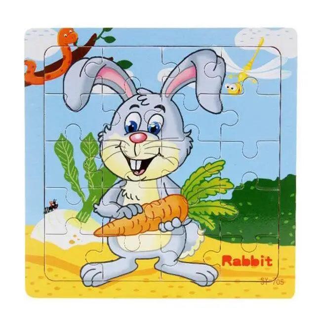 Kids Puzzle Toy Animals and Vehicle Wooden Puzzles Jigsaw Baby Educational Learning Toys for Children Gift - SJB-DIAMOND ELITES