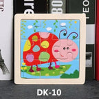 Kids Puzzle Toy Animals and Vehicle Wooden Puzzles Jigsaw Baby Educational Learning Toys for Children Gift - SJB-DIAMOND ELITES
