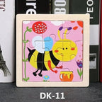 Kids Puzzle Toy Animals and Vehicle Wooden Puzzles Jigsaw Baby Educational Learning Toys for Children Gift - SJB-DIAMOND ELITES