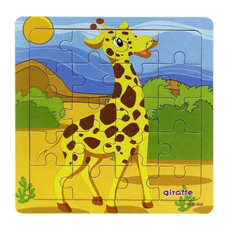 Kids Puzzle Toy Animals and Vehicle Wooden Puzzles Jigsaw Baby Educational Learning Toys for Children Gift - SJB-DIAMOND ELITES